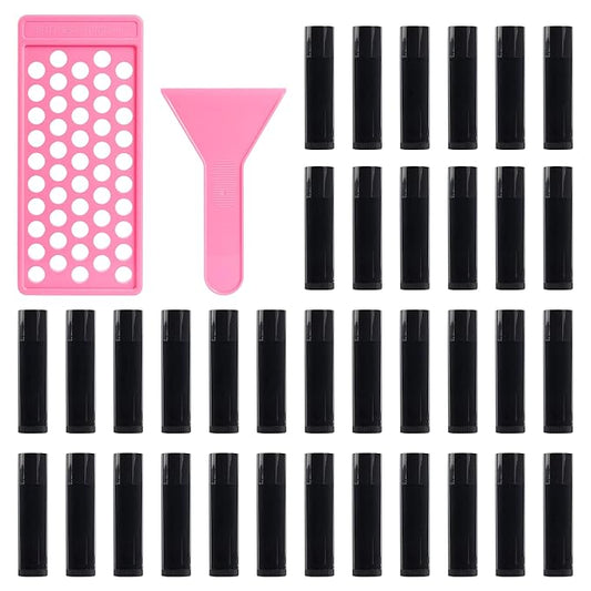 RONRONS Lip Balm Crafting Kit, Professional Lipsticks Filling Tray and Spatula with 50 Pieces Lip Balm Tubes with Twist Caps, DIY Lip Care Balms Making for Valentine's Day Christmas Gifts Business-VivaGrace Women