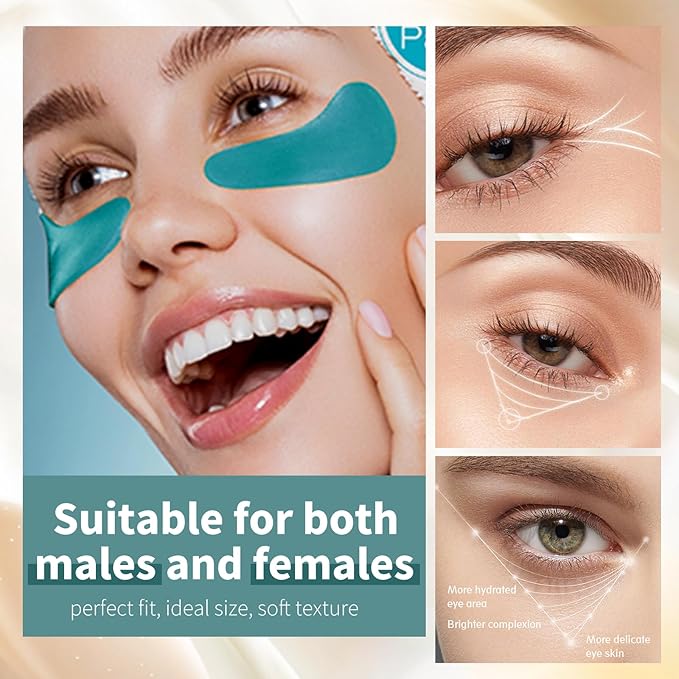 Premium Under Eye Patches, Gel Eye Patches Hydrating & Refresh for Puffy Eyes, Under Eye Bags & Dark Circles, Natural Collagen Eye Gels Pads, Crystal Anti-Aging Eye Mask (Light blue)-VivaGrace Women