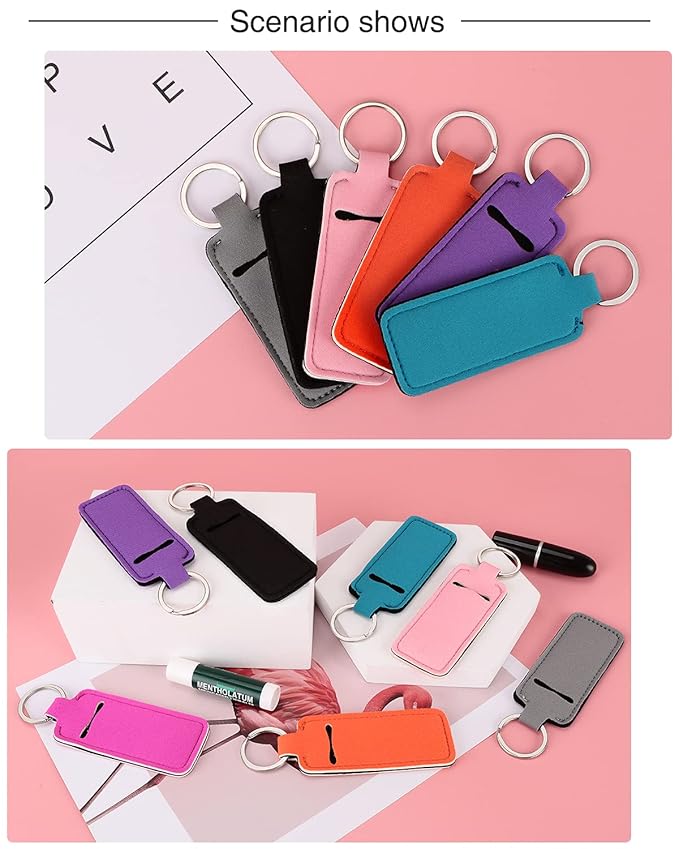 Chapstick Holder Lip Balm Sleeve Pouch Chapstick Holder With Clip Lipstick Lip Gloss Holder Stocking Stuffers Gift for Women (7pcs)-VivaGrace Women