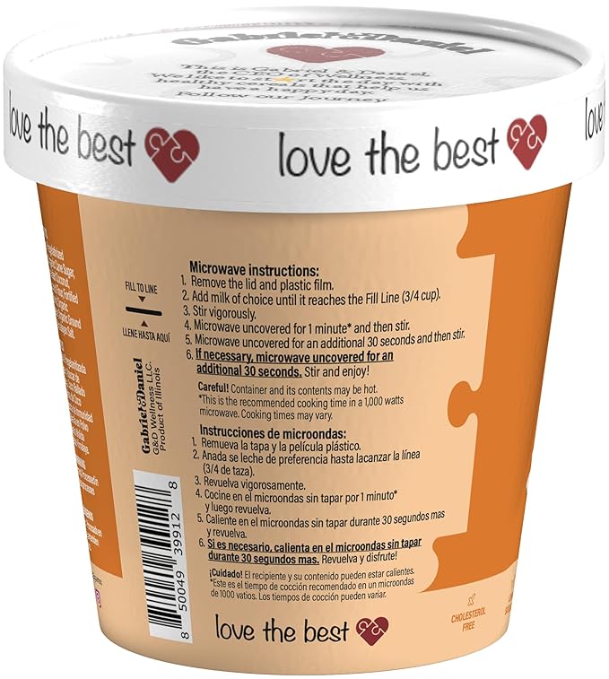 Gabriel & Daniel Gluten Free Instant Cream of Corn with Coconut – Non-GMO, Pure and Wholesome Hot Cereal – Creamy Texture with Mazamorra – Microwave Cup for a Nourishing and Easy Breakfast (Pack of 6)