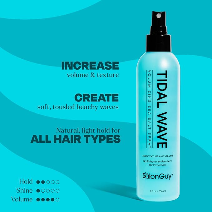 THESALONGUY - Sea Salt Texturizing Spray for Volumizing Curly and Wavy Hair, Men & Women, Beach Waves Hair Spray with Kelp & Natural Ingredients - 2 Pack-VivaGrace Women