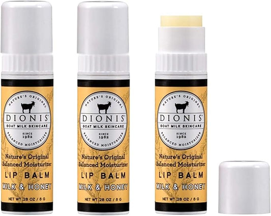 Dionis Goat Milk Lip Balm 3 Piece Set - Milk and Honey-VivaGrace Women