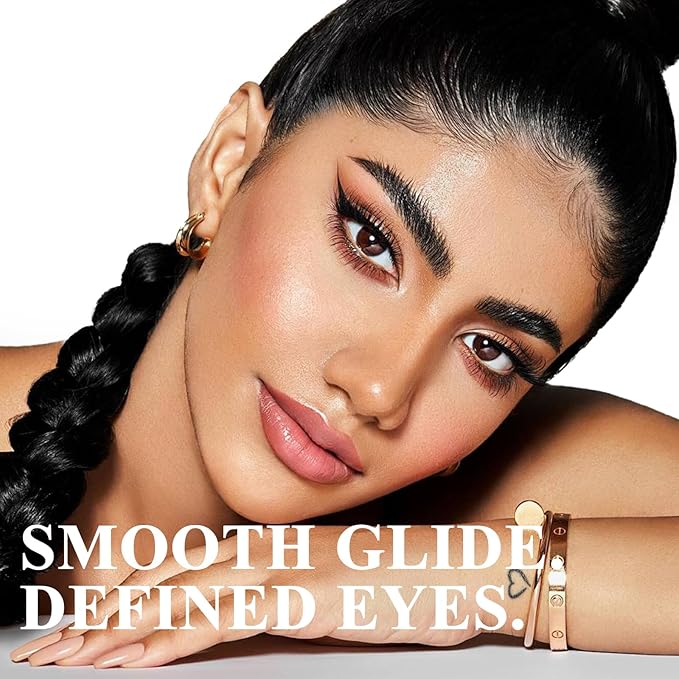 Triple Pack of Vegan-Approved Hypoallergenic Liquid Eyeliner Pens, Tattoo Effect, Quick Dry, Waterproof, Smudgeproof, Long-lasting & Felt Tip Eyeliner pen: Precision Beauty for Women (Dark Brown)