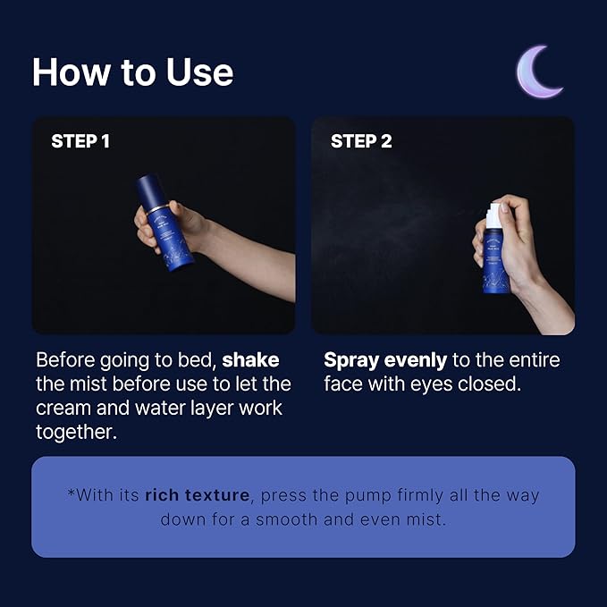 Perfect Sleep Repair Mask Mist 2.70fl.oz, Retinol-Infused Dual Layer Sleeping Serum-in-Mist for Overnight Skin Recovery, Lifting & Wrinkle Care, Deep Hydration & Radiance Boosting Korean Facial Spray-VivaGrace Women