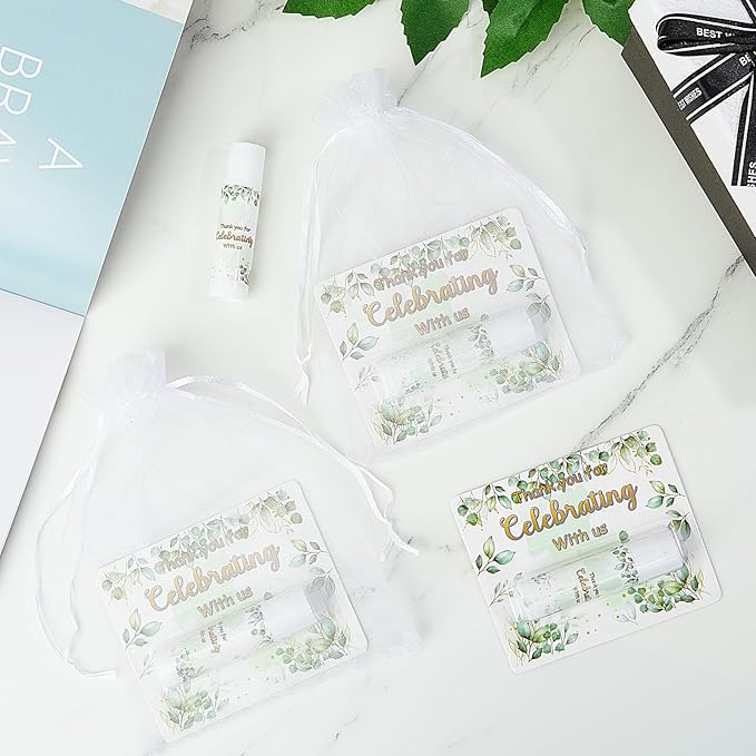 24 Set Thank You Gift Lip Balm Bulk Baby Shower Party Gifts Favors Lip Balms for Guests Bridal Shower Favor Girls Boys Gender Reveal Favors Souvenirs Party Supplies Thank You Gifts for Wedding-VivaGrace Women