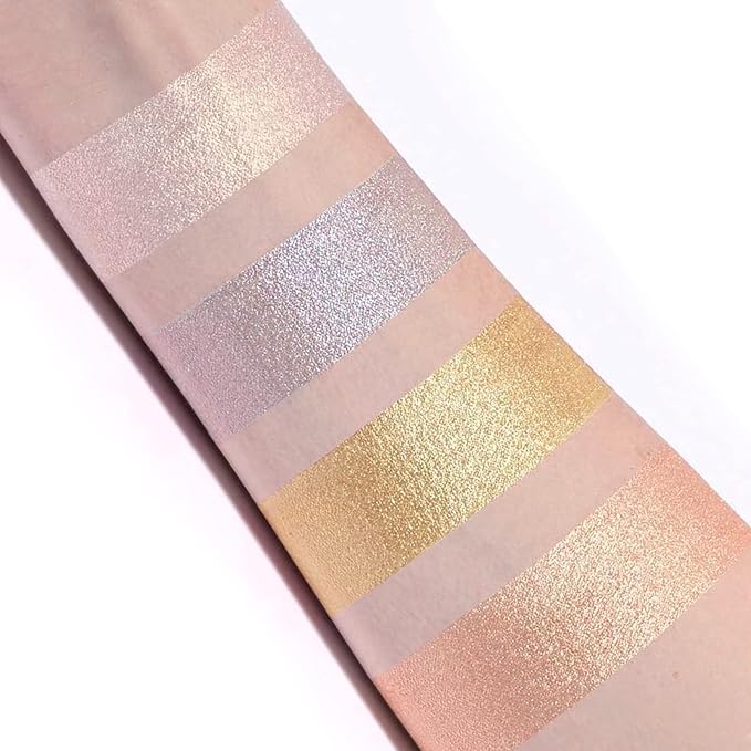 Boobeen Highlighter Makeup Highlighter Palette Powder Shimmer Highlighter Makeup Facial Illuminator Bronzer Palette Waterproof Long Lasting-VivaGrace Women