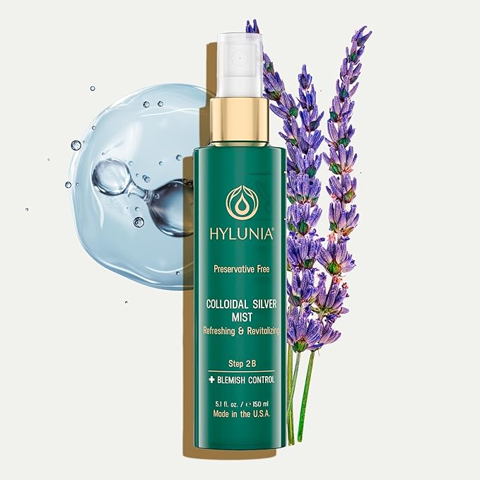 Hylunia Colloidal Silver Mist Toner 5.1 fl. oz. – Hydrating Versatile Toner for Acne-Prone Inflamed Skin | Infused with Colloidal Silver & Lavender for Glowing Skin Cuts & Burns, Body-Refresher-VivaGrace Women