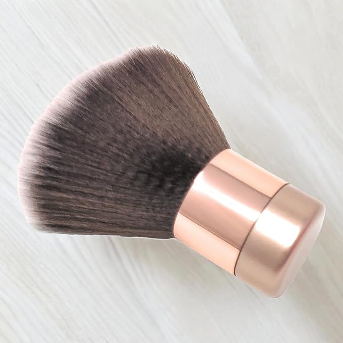 Luxurious and Large Soft Fluffy Powder Brush, Use as a Spray Tan Finishing Tool, Multipurpose Face and Body Barber and Beauty Tool, Large Kabuki Brush by BevyGold (Rosegold)-VivaGrace Women