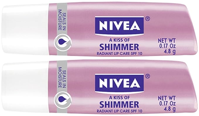 Nivea Lip Care A Kiss of Shimmer Lip Care Stick - Pearly Shimmer - 2 pk-VivaGrace Women