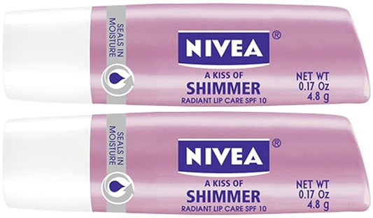 Nivea Lip Care A Kiss of Shimmer Lip Care Stick - Pearly Shimmer - 2 pk-VivaGrace Women