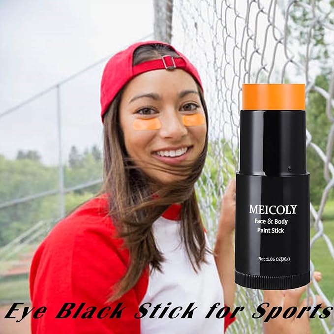 MEICOLY Orange Face Body Paint Stick(1.06 Oz),Cream Blendable Face Paint,Orange Eye Black Baseball/Softball,Sweatproof Waterproof Face Painting for Halloween Pumpkin Special Effects SFX Cosplay Makeup-VivaGrace Women