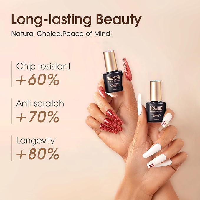 ROSALIND 8 PCS Nail Prep Dehydrator and Primer with Base Coat Top Coat, Glossy Glitter Matte Top Coat for Acrylic Gel Nail Polish Nail Art Supplies Gift-VivaGrace Women