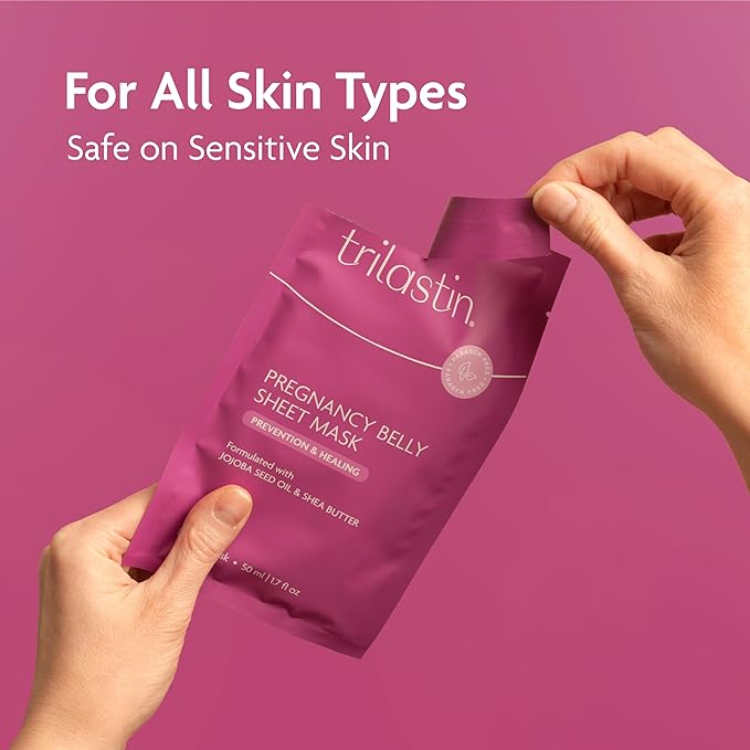 TriLASTIN Belly Masks - Belly Masks for Pregnant Women - Hydrating & Soothing for Itchy Skin - Reduces Stretch Marks - Safe for Sensitive Skin - Paraben & Phthalate-Free - Made in USA - 4 Pack-VivaGrace Women