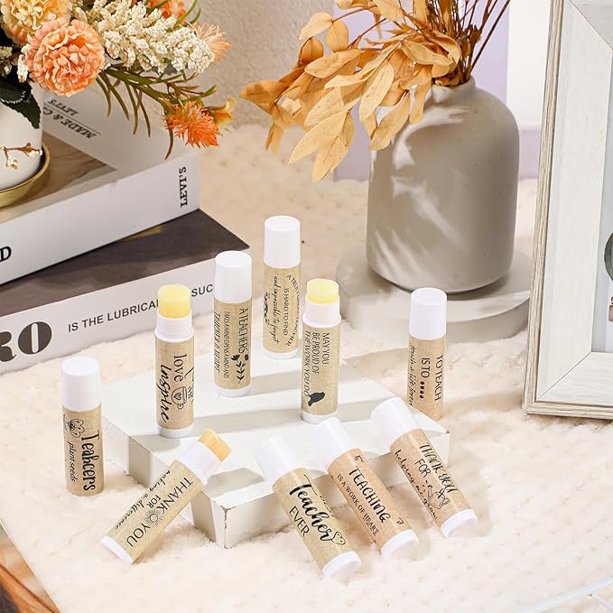 30 Pcs Back to School Teacher Gifts Bulk Lip Balm Favors Thank You Gifts for Teachers with Inspirational Quote Gifts Lip Balm Christmas Thanksgiving Gifts for Teachers Welcome Back to School-VivaGrace Women