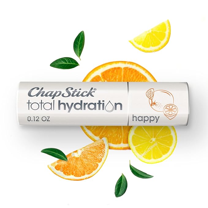 ChapStick Total Hydration Essential Oils Happy Orange And Lemon Lip Balm Tube, Lip Care - 0.12 Oz-VivaGrace Women