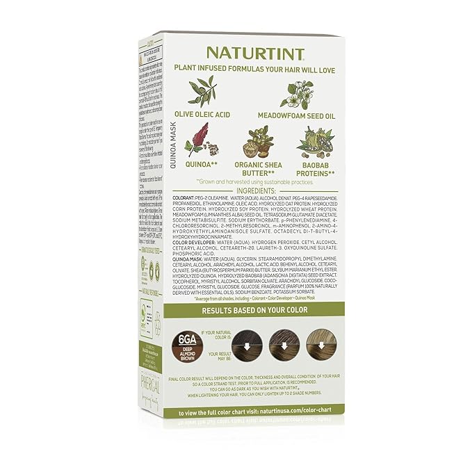 Naturtint 6GA Deep Almond Brown Permanent Hair Color (Pack of 1), Ammonia Free, Vegan, Cruelty Free, up to 100% Gray Coverage, Long Lasting Results (Packaging may vary)-VivaGrace Women