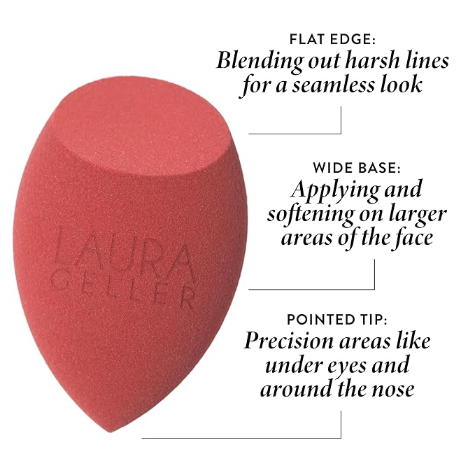 LAURA GELLER NEW YORK Full Face Blending Sponge, Easy Makeup Blender for Foundation & Concealer, Latex-Free for Sensitive Skin-VivaGrace Women