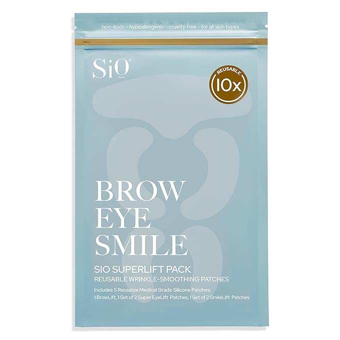 SiO Beauty SuperLift Pack - Wrinkle-Smoothing, Medical-Grade Silicone Patches for Fine Lines - Reusable Up to 10x - Cruelty-Free & Eco-Friendly Beauty Patches for Smile Lines & Crows Feet - 5 Patches-VivaGrace Women