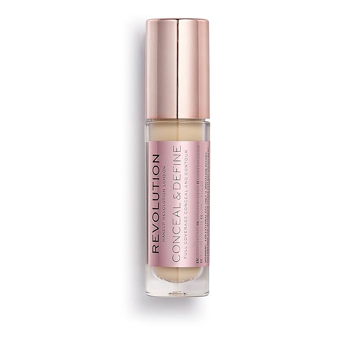 Revolution Beauty, Conceal & Define Concealer, Full Coverage & Lightweight, Long-Lasting Matte Finish, Vegan & Cruelty Free, C6 Fair or Light Skin Tones, 0.14 Oz.-VivaGrace Women