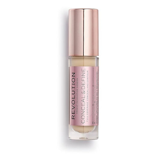 Revolution Beauty, Conceal & Define Concealer, Full Coverage & Lightweight, Long-Lasting Matte Finish, Vegan & Cruelty Free, C6 Fair or Light Skin Tones, 0.14 Oz.-VivaGrace Women