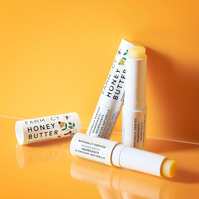 Farmacy Beeswax Lip Balm - Honey Butter Moisturizing Lip Care + Chapped Lip Treatment - Enriched with Cupuaçu + Cocoa Butters, Proprietary Honey Blend and Vitamin E to Nourish, Soften + Heal (3.4g)-VivaGrace Women