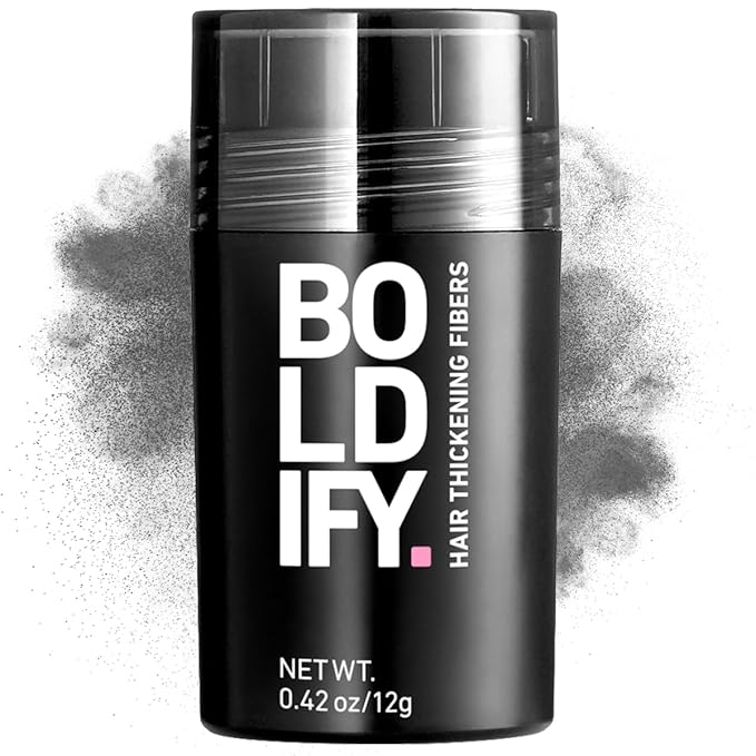 BOLDIFY Hair Fibers (12g) - Fill In Thinning and Fine Hair for an Instantly Fuller, Thicker Look - 14 Shades for Women & Men - Dark Gray-VivaGrace Women
