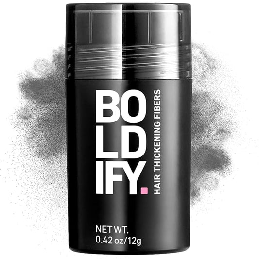 BOLDIFY Hair Fibers (12g) - Fill In Thinning and Fine Hair for an Instantly Fuller, Thicker Look - 14 Shades for Women & Men - Dark Gray-VivaGrace Women