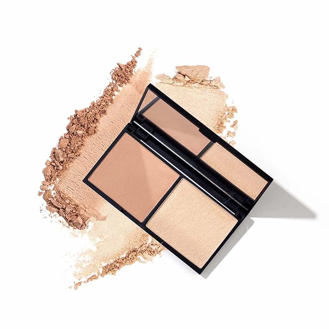 Lune+Aster Moonrise Contour & Glow Duo - Golden contour and a silk-textured champagne highlighter duo - gluten free, vegan, dermatologist tested, allergy tested, paraben free-VivaGrace Women