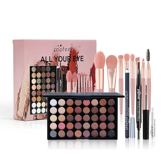 Makeup Kit for Women, Eyeshadow Makeup Gift Set for Teen Girls, Eyebrow Eye Shadow Makeup Kit with 40 Colors Eyeshadow Palette, Mascara, Eyeliner, Eye Brow Pencil, Eye Brush-VivaGrace Women