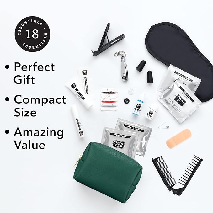 Pinch Provisions Travel Kit, includes 18 Must-Have Emergency Essential Items for Travelling, Ideal Road Trip or Airport Gift for Friends, Family & Peers, Portable Pouch-VivaGrace Women