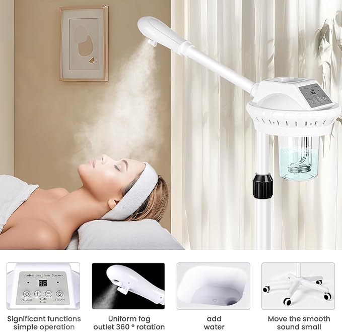 face Steamer Clean Skin Firming Pores and Moisturizing Suitable for a Beauty, Spa, at Home-VivaGrace Women