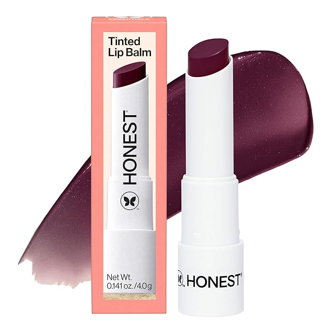 Honest Beauty Tinted Lip Balm | Antioxidant-rich Acai Extracts + Avocado Oil | EWG Certified, Vegan, Cruelty Free | Plum Drop-VivaGrace Women