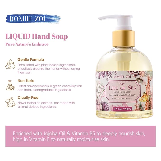 Liquid Hand Soap with Gift Box - Life of Sea - 260ml/ 8.7 fl.oz(Pack of 3)