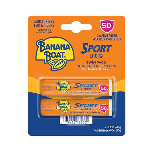 Banana Boat SPF#50+ Sport Ultra Lip Balm Twin Pack 0.15 Ounce-VivaGrace Women