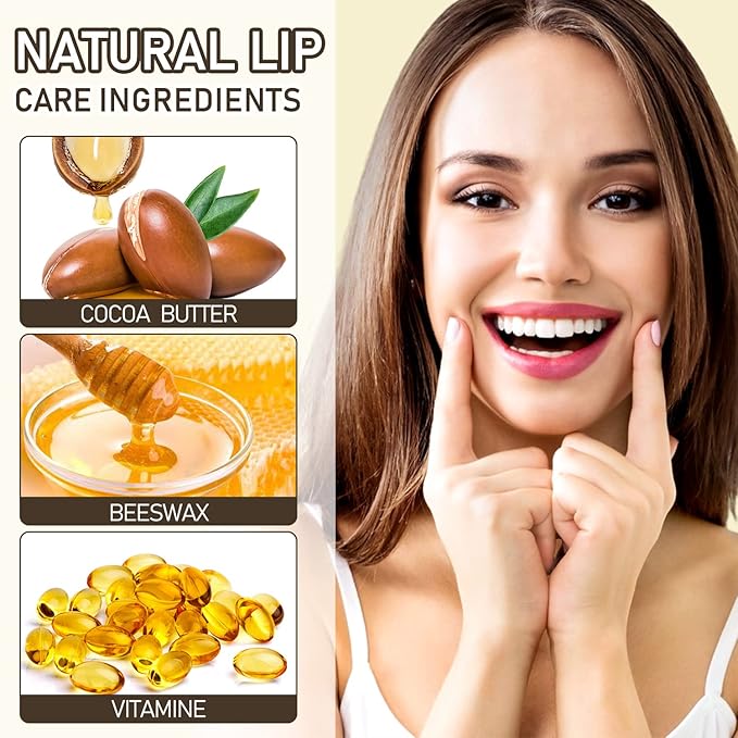 Flower Lip Balm - Color Changing Lipstick Jelly Lip Stain for Perfect Pink Shade, Unique pH Lip Balm for Your Lips, Vegan Flower Balm (Blue Flower)-VivaGrace Women