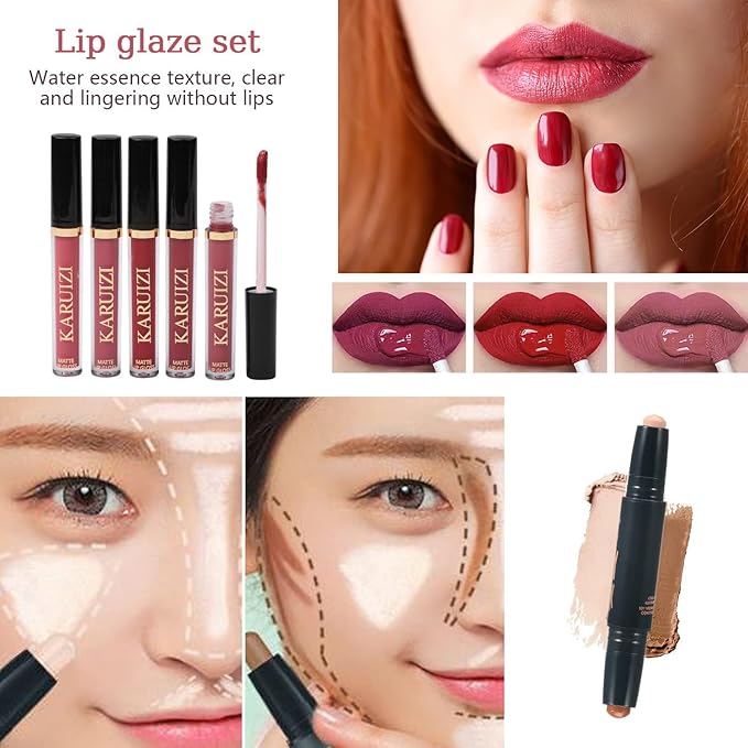 All in One Makeup Kit, Includes 20 Colors Eyeshadow Palette, RUIGPRO Foundation & Face Primer, Makeup Brush, Makeup Sponge, Eyebrow Soap, Winged Eyeliner Stamp, Gift Set for Women, Girls & Teens-VivaGrace Women