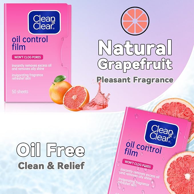 Oil Absorbing Tissues Oil Control Film, Oil Blotting Paper Same Series with Clean & Clear Oil Absorbing Facial Sheets for Oily Skin, 60 sheets Blue + 50 sheets Pink-VivaGrace Women