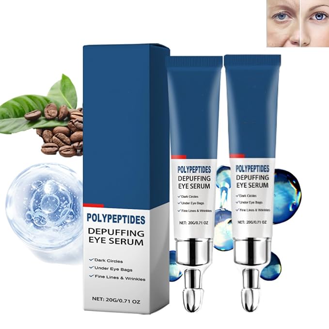 Peptide Depuffing Eye Serum, Himeye Peptide Eye Serum, Men's Caffeine Eye Serum, Men's Collagen Anti-Aging Eye Cream for Wrinkles, 0.5 Ounce (Pack of 2)-VivaGrace Women