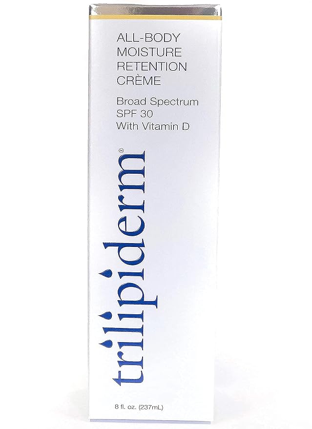 Trilipiderm All-Body Moisture Retention Crème with SPF 30, Vitamin D - 8oz Airless Pump Sunscreen-VivaGrace Women