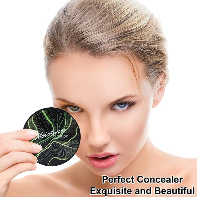 Mushroom Head Air Cushion CC Cream Foundation,QIUFSSE Mushroom Head Foundation BB Cream Makeup Foundation Concealer Brighten Long-lasting Oil Control and Moisturizing-Natural-VivaGrace Women