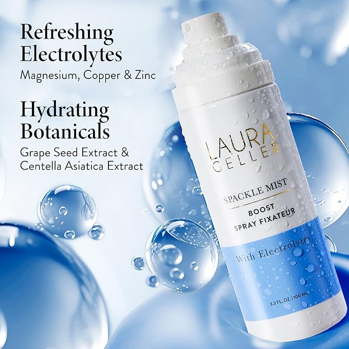 LAURA GELLER NEW YORK Spackle Mist Boost Setting Spray with Electrolytes - Long-Lasting Makeup Spray with Blue Light Protection - Dewy Skin Makeup Setting Spray-VivaGrace Women