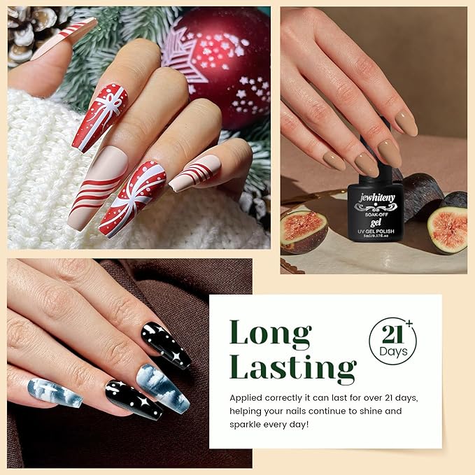 JEWHITENY 23PCS Nail Polish Set 20 Colors Gel Nail Polish Jelly Color Natural and Elegant Long Lasting Suitable for Salon at Home-VivaGrace Women