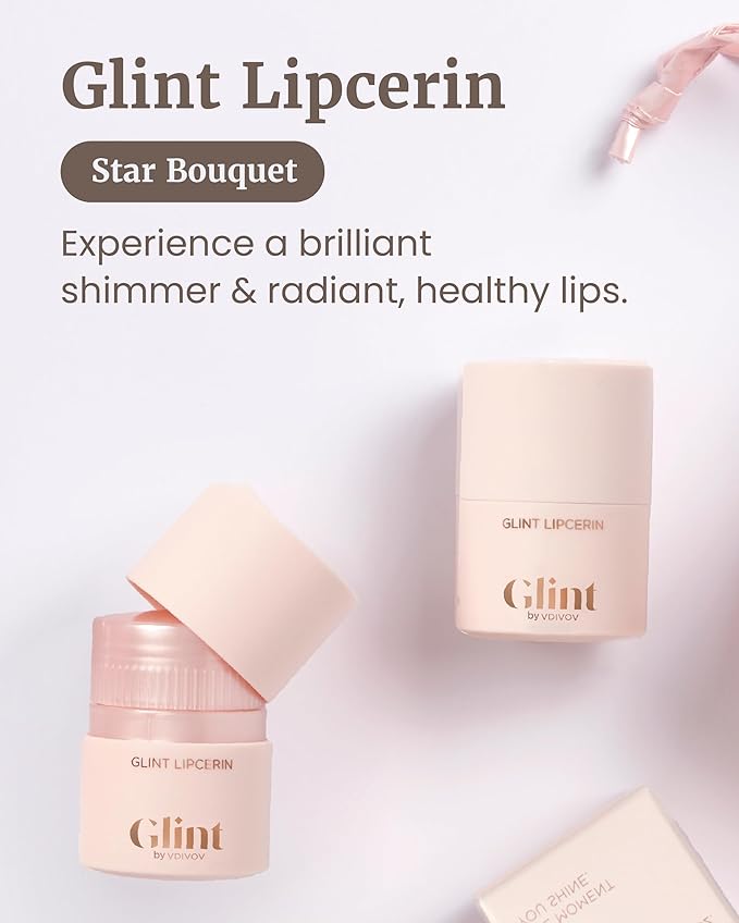 Glint Lipcerin (Star Bouquet, 0.5fl oz) - Long Lasting Hydrating lip gloss with Shea Butter for a Natural Looking, Korean Skin care. Ideal for Chapped, Dry, Cracked, or Damaged Lips.-VivaGrace Women
