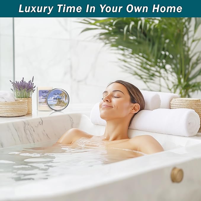 Bath Spa Gift Sets - Luxury Basket With Ocean & Coconut - Spa Kit Includes Wash, Bubble Bath, Lotion, Bath Salts, Body Scrub, Shower Puff, Bathbombs, Soap and Towel-VivaGrace Women