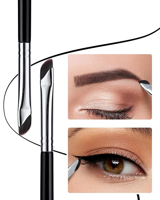 EIGSHOW Eyeliner Brush Gel Eyeliner Makeup Brush for Precise Eye Liner Eyebrow Eyelid Ultra Thin with Curved Bristle (E865 2Pieces)-VivaGrace Women