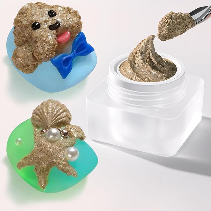 Double Rhythm 3D Nail Gel Solid Sculpting Gel for Nail Art Non-Sticky Hard Gel for Building Carving Molding Nail Extension Soak Off UV/LED Salon Home DIY 0.5 Oz (Gypsum Dark Gold)-VivaGrace Women