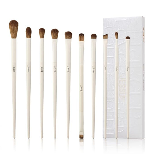 Jessup Precision Makeup Brushes 10Pcs Eye Makeup Brush Set Premium Synthetic Eyeshadow Concealer Eyeliner Eyebrow Blending Highlight Brush, Light Grey T330-VivaGrace Women