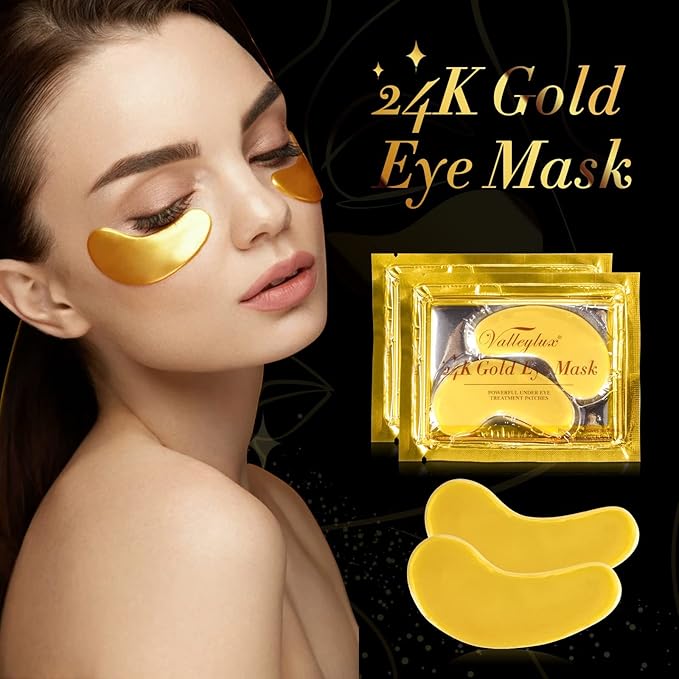 Under Eye Mask,20 pairs 24K Collagen Eye Pads,Under Eye Patches Skincare for Anti Aging,Anti Wrinkle,Reducing Eye Puffiness,Dark Circles-VivaGrace Women