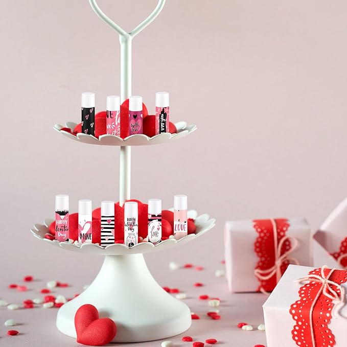 Dunzy 50 Pcs Thank You Gift Lip Balm Bulk Baby Shower Party Favors Bridal Shower Favor Lip Care with Assorted Fruit Flavors Thank You Lipstick for Guest Basket Gift Stuffer (Heart)-VivaGrace Women