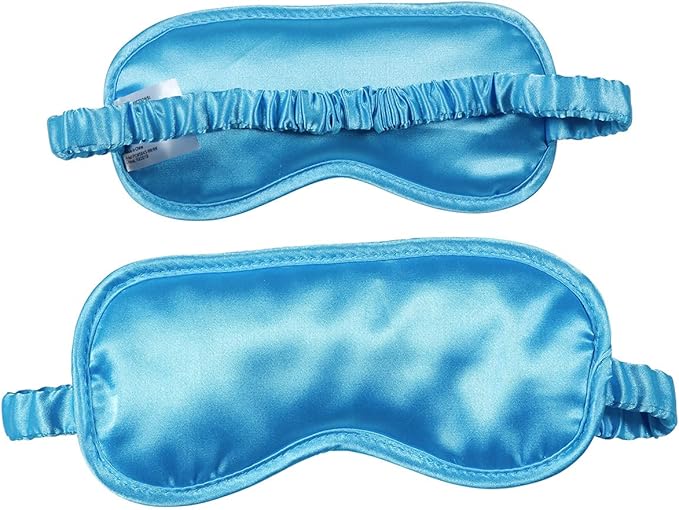Silk Eye Mask (2packs) for Sleeping, Cooling and Heated Eye Mask, Adjustable Eyeshade Mask Satin Night Travel Gift for Women Men (1silk Eyes Blue mask +1hot&Cold Blue Eyes mask)-VivaGrace Women